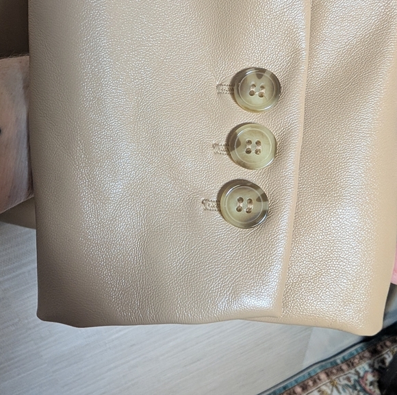 Joie Tan Faux Leather Blazer XL - Picture 5 of 10